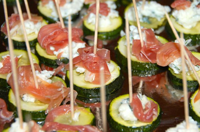 Courgette with goat cheese & ham